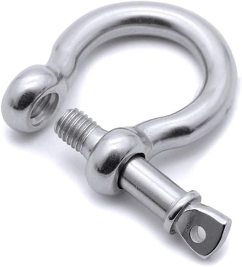 4 Grilletes Anclaje Acero Inox 1/4pulg Cadena Paracaídas