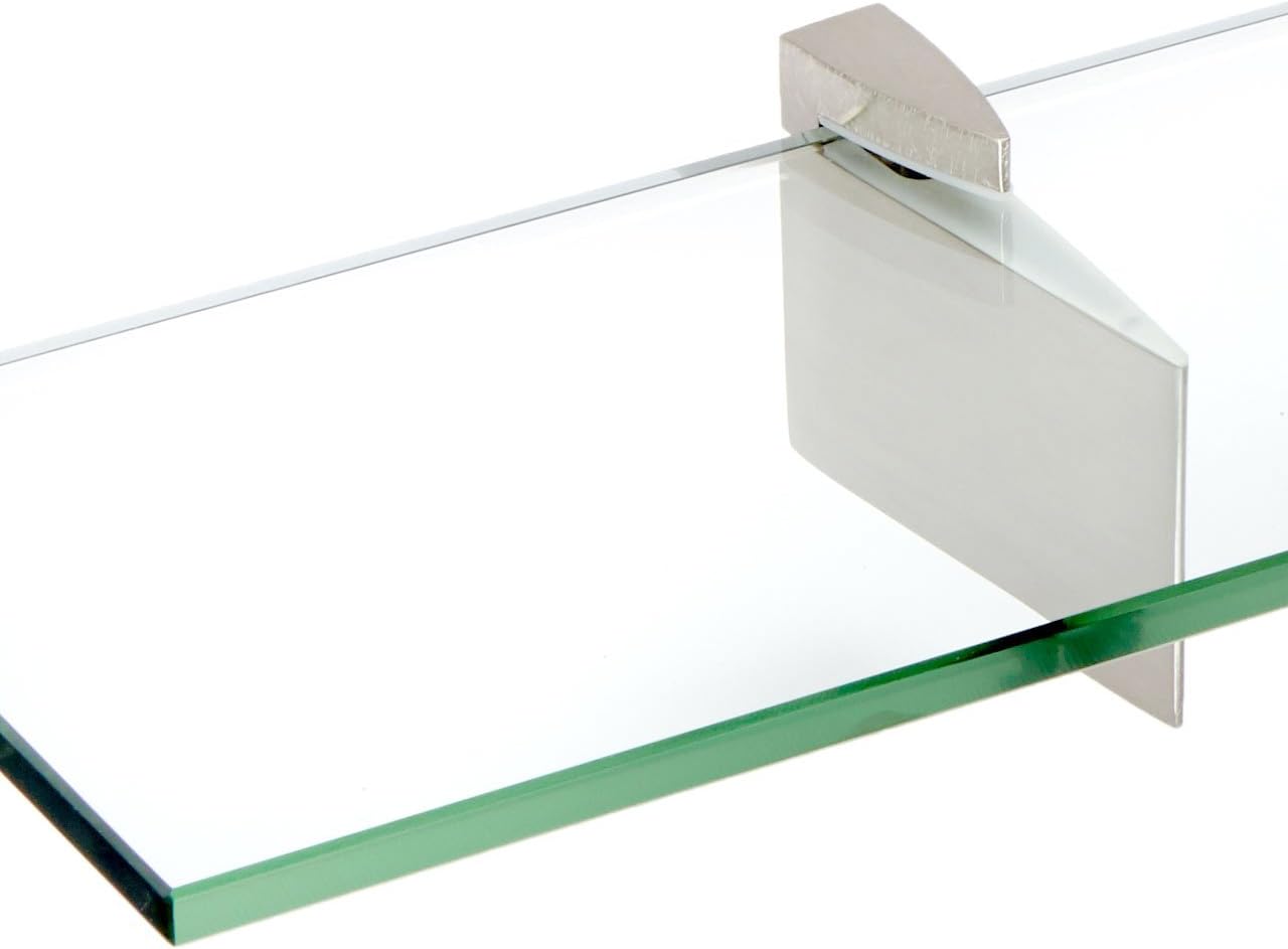 Estante cristal acero cepillado 4.75x12pulg