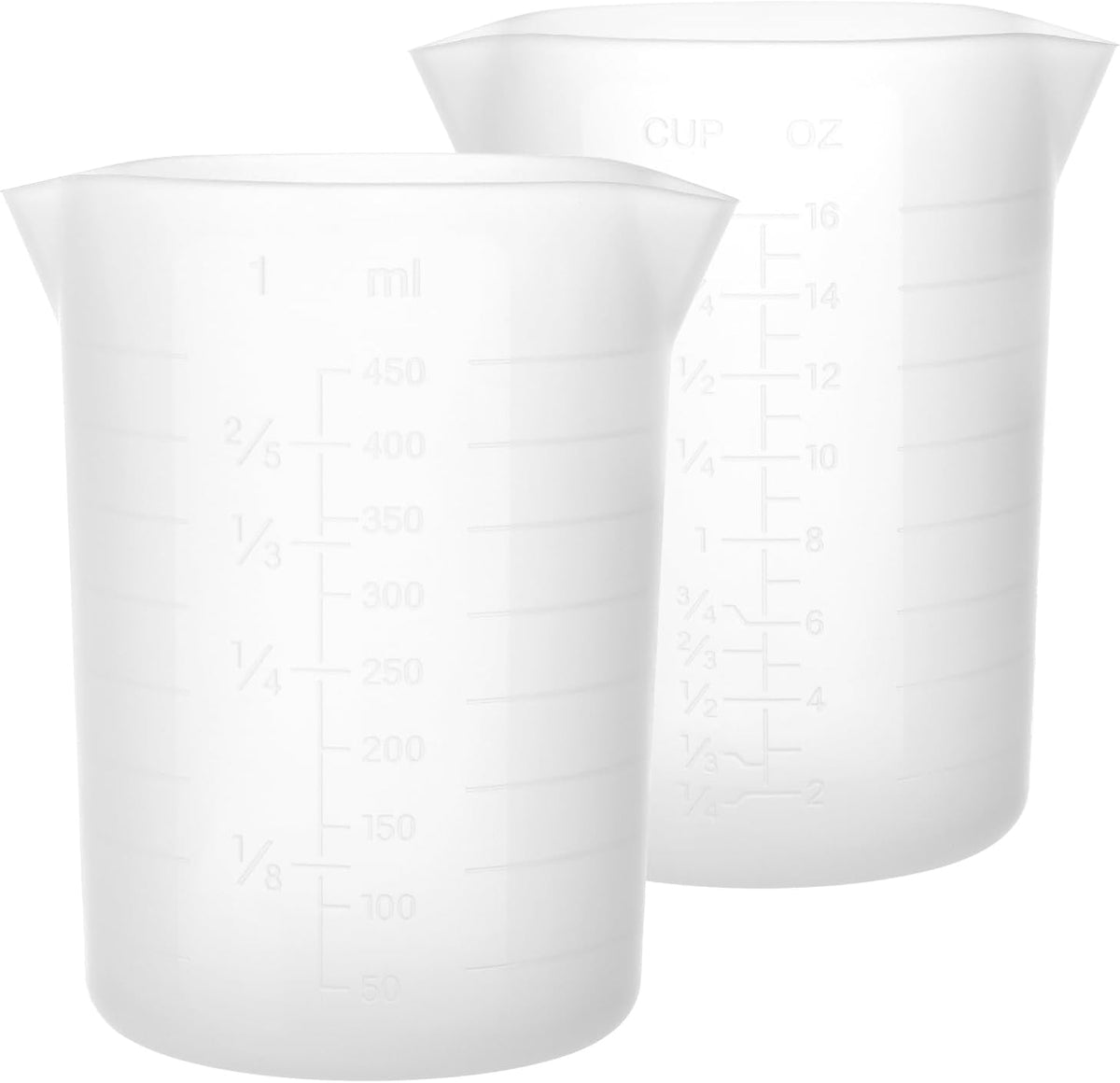 Vasos medidores silicón 15oz reutilizables 2 pzas
