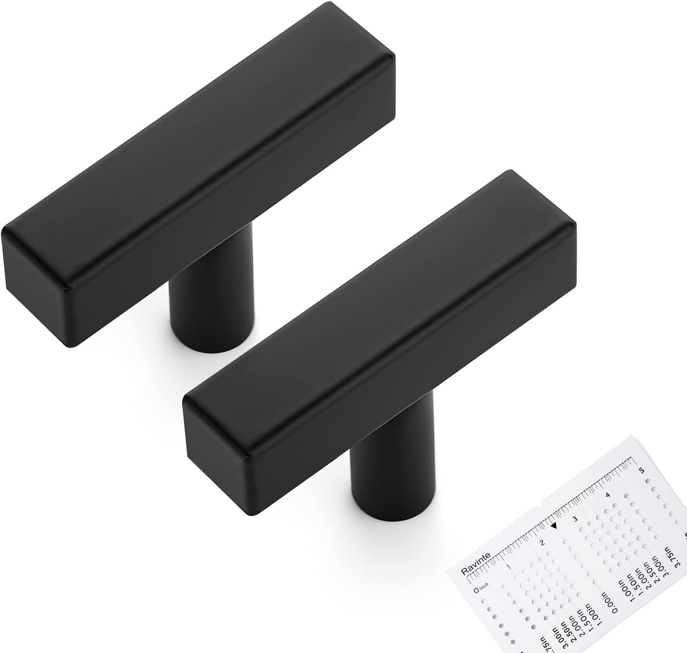 10 Tiradores Gabinete Negro Mate 2pulg