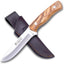 Cuchillo Bushcraft Acero Inox 420 Madera Oliva con Funda