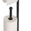 Soporte papel higiénico negro con bandeja acero inox