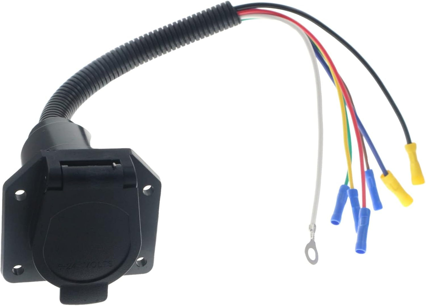 Adaptador eléctrico 7 vías para remolque con soporte