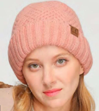 Gorro unisex punto trenzado elástico forro peluche