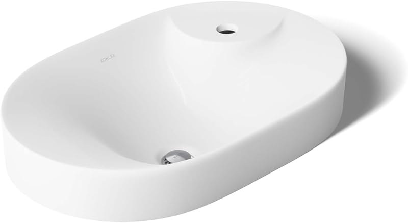 Lavabo ovalado sobre encimera 22-3/4" color blanco