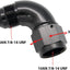 Adaptador codo aluminio negro 90 grados flujo completo