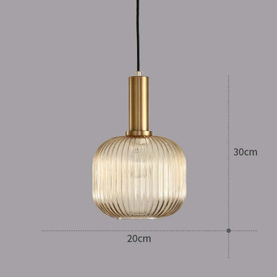 Lámpara colgante cristal vintage acabado latón 7.9pulg