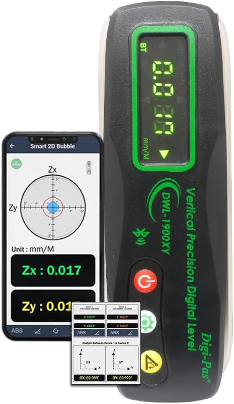 Nivel vertical DWL1900XY Bluetooth 1µm resolución