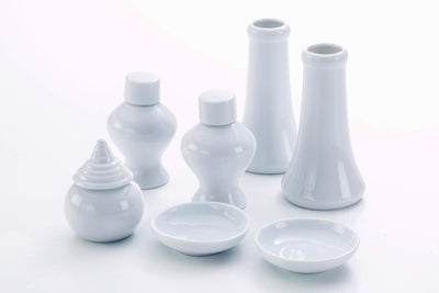 Juego 7 Pzas Herramientas Sintoístas Cerámica Blanco