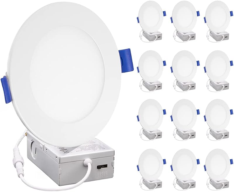 Lámpara LED empotrable 4" 650lm 5 CCT 12 Pzas regulable IC