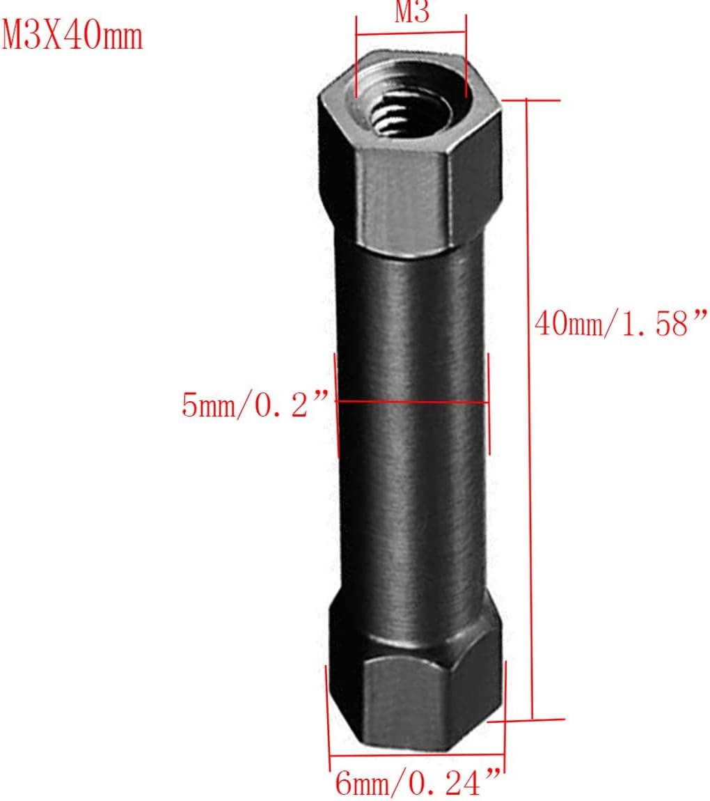 Columna espaciadora hexagonal aluminio M3 5 pzas