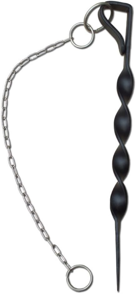 Estaca anclaje hierro negro cadena acero inox 17"