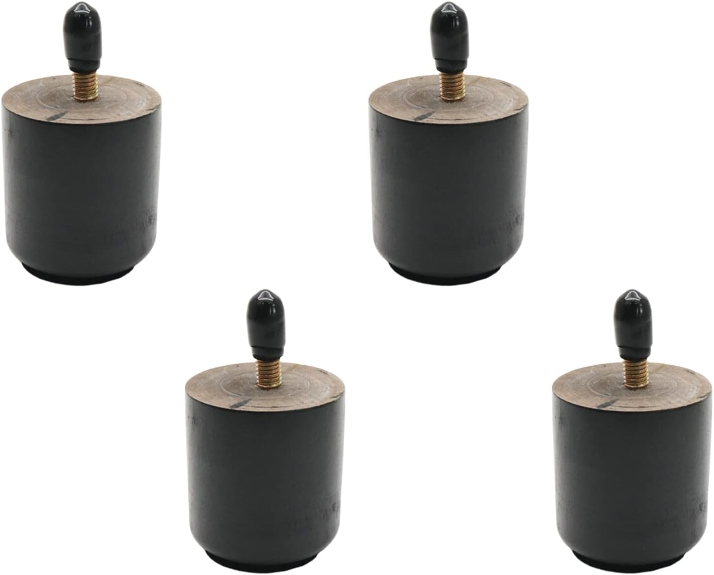 4 Pzas Patas Madera para Muebles 2pulg Negro