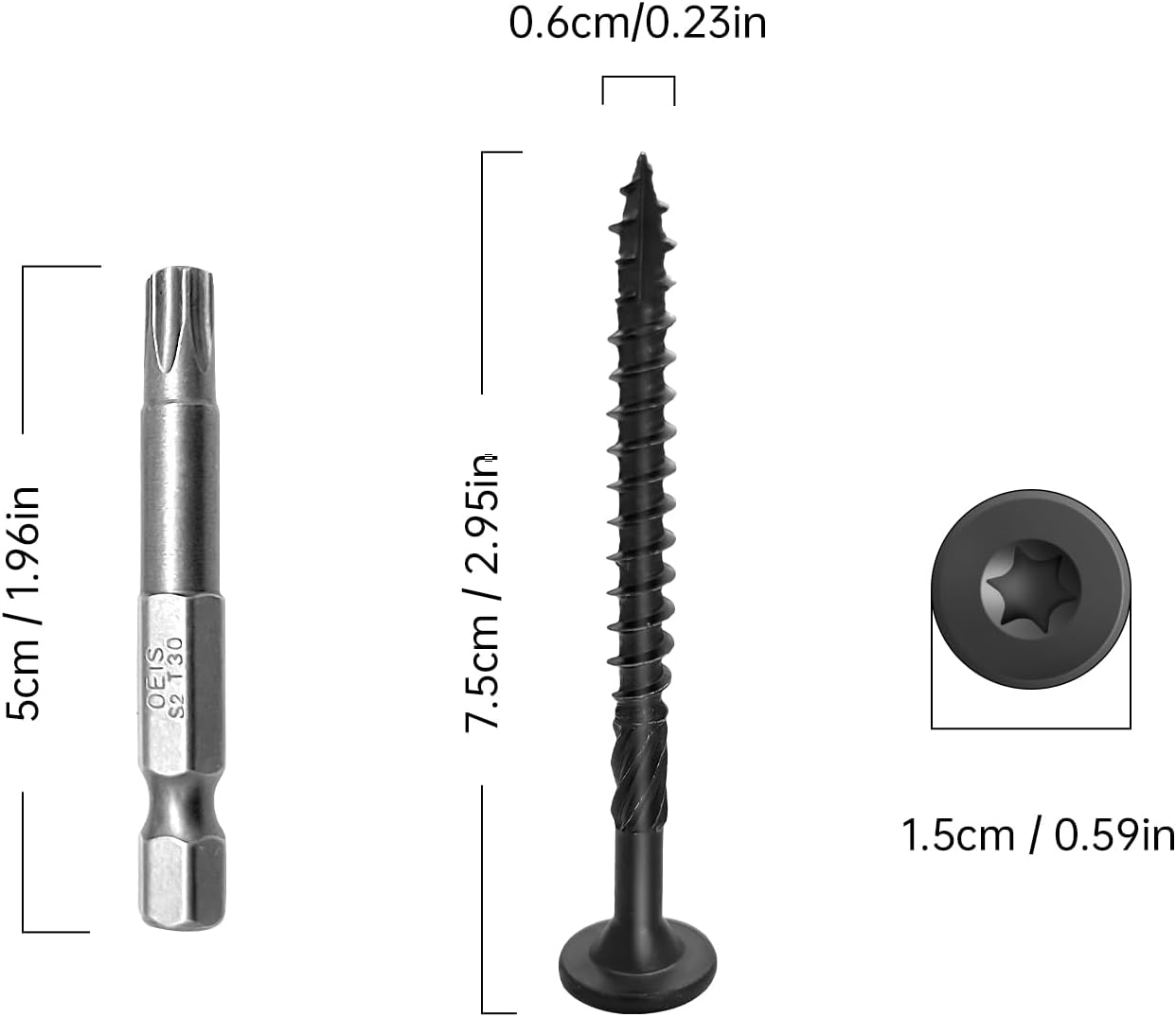 Tornillos cubierta 3pulg 150uds para madera resistente