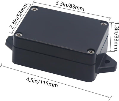 Caja eléctrica ABS negro IP65 resistente agua 3.3