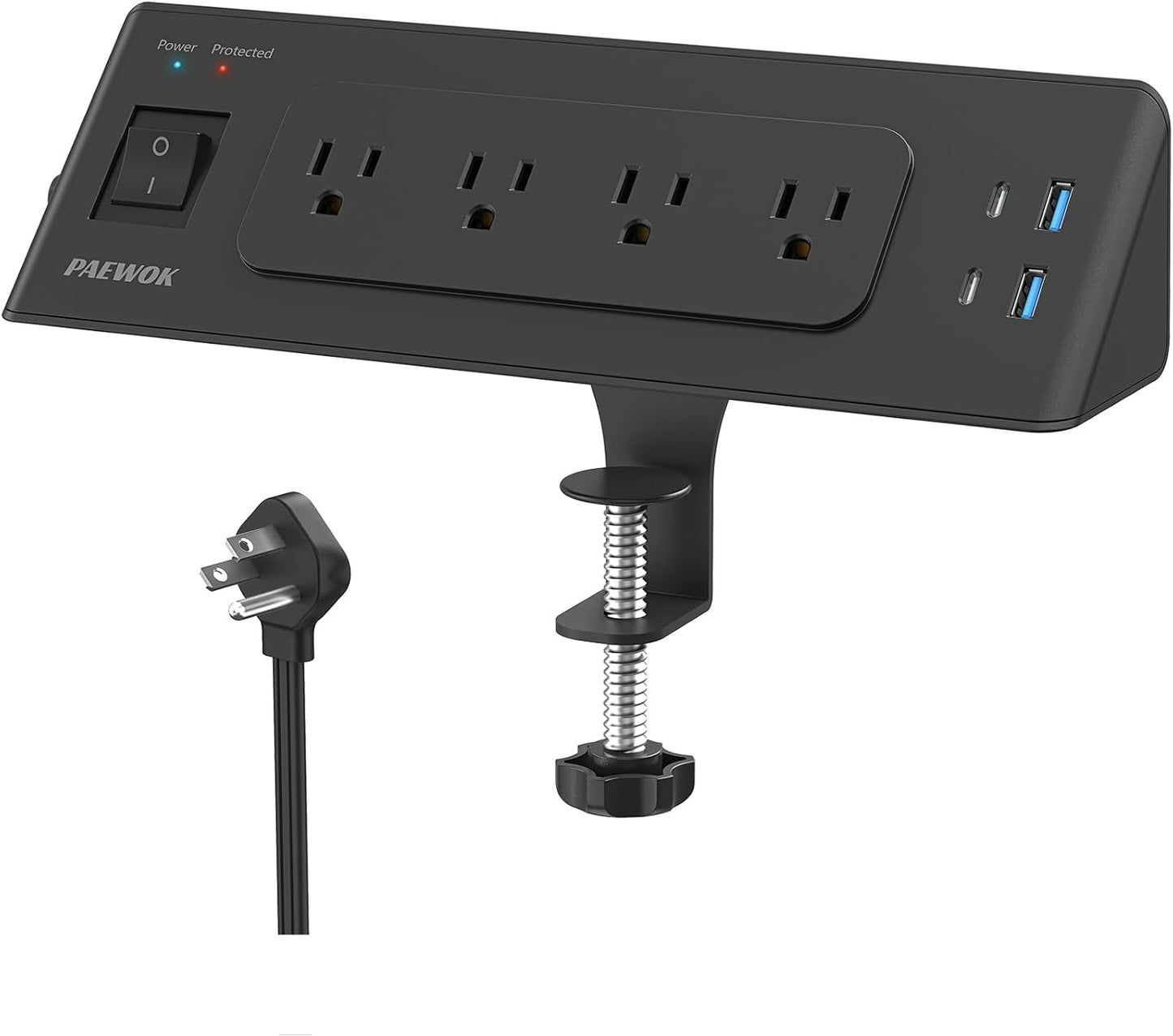 Regleta escritorio 4 tomas USB C y USB con protección