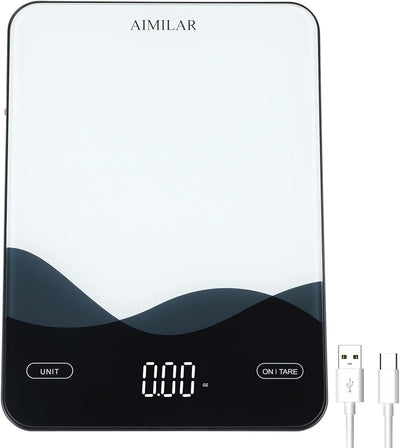 Báscula cocina digital recargable USB C 22libras LED 1g