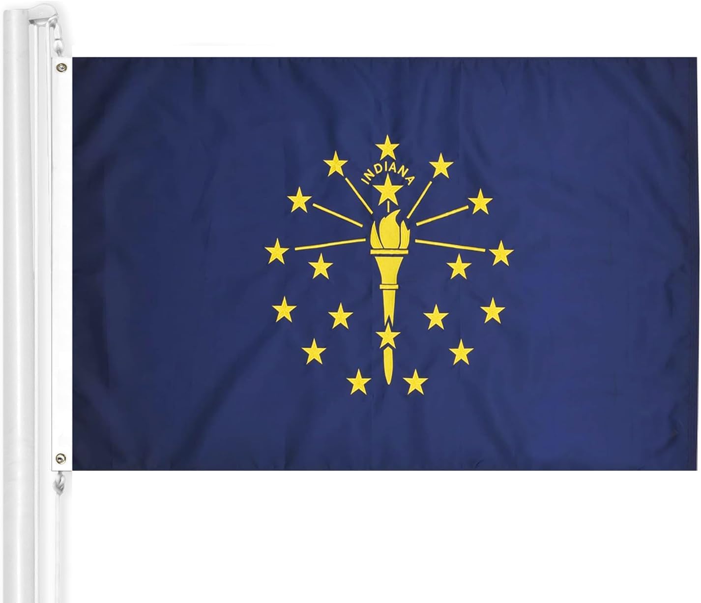 Bandera Indiana 3x5ft nailon 300D bordado rayas latón