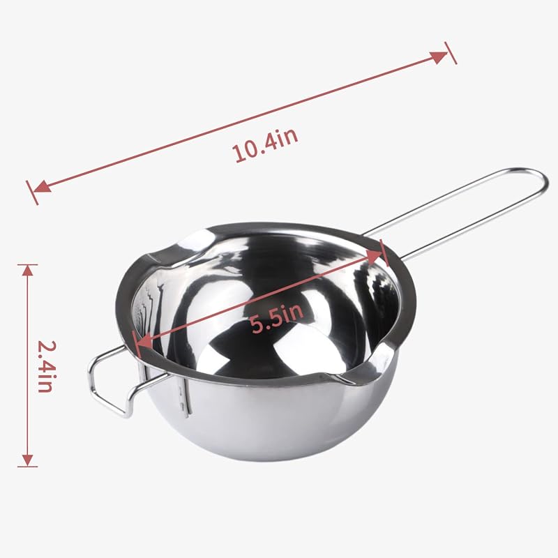 Olla doble hervidor acero inox 480ml para fundir chocolate cera