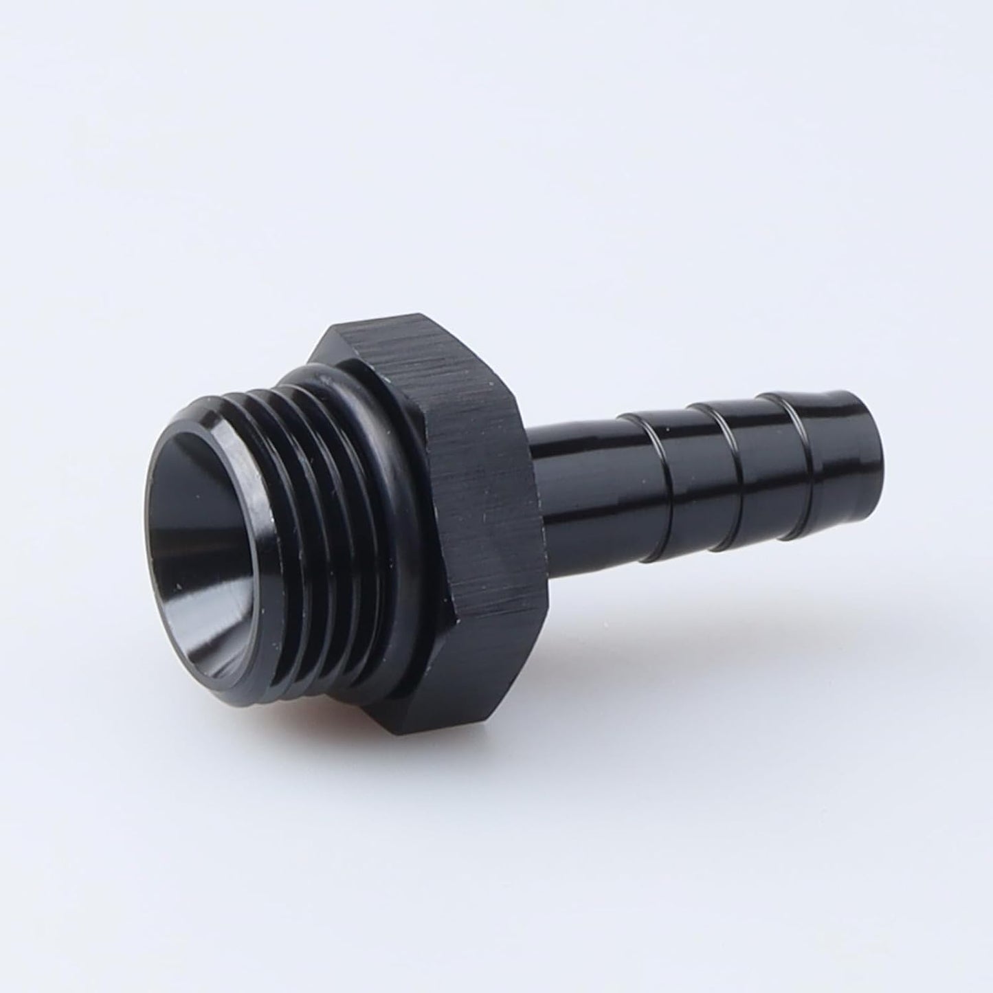 Adaptador entrada combustible 8 ORB macho 3/8 aluminio negro