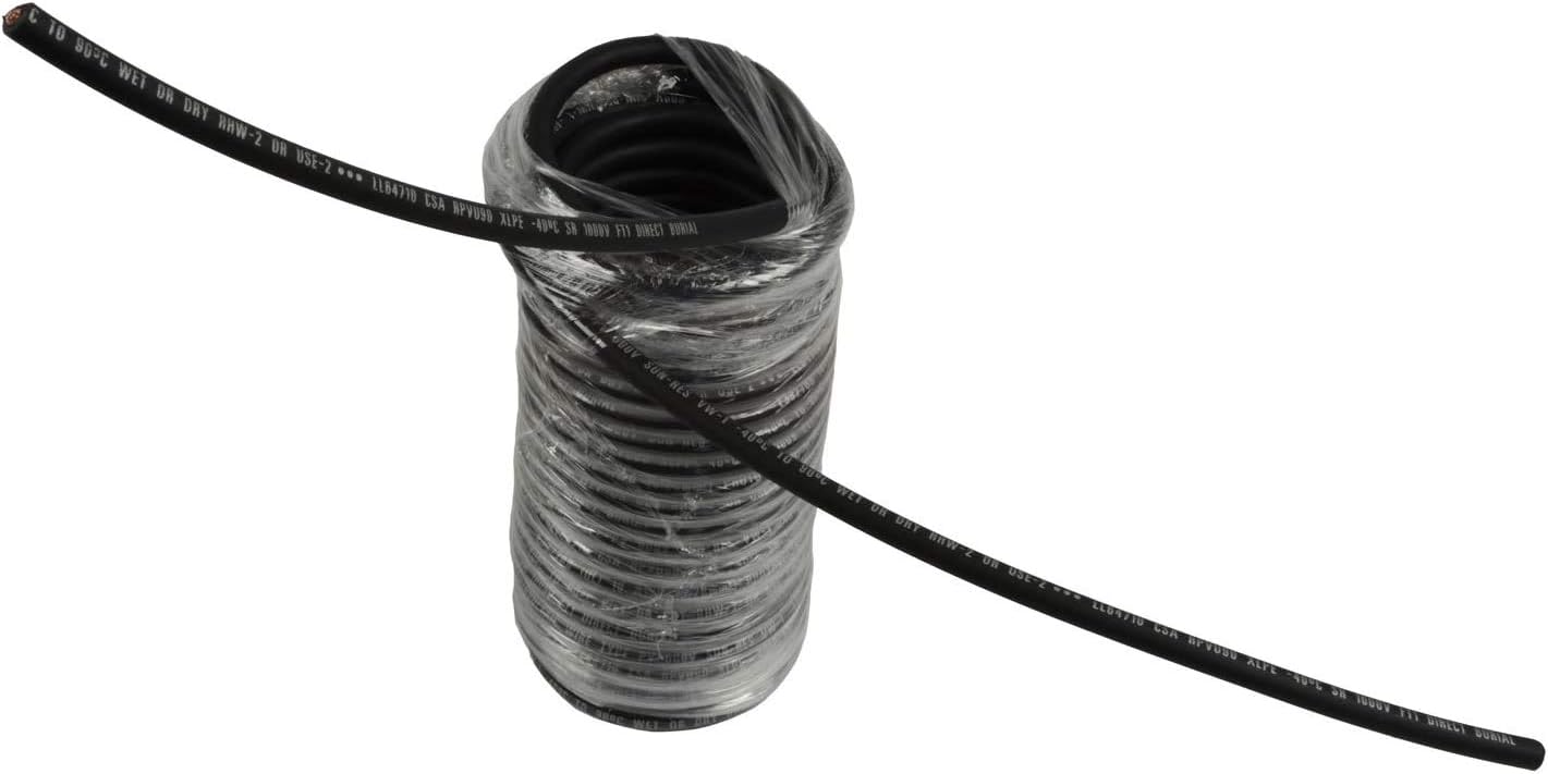 Cable solar 10 AWG 25ft color negro