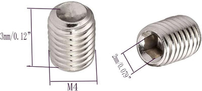 Set 30 tornillos acero inox M4x0.118" hexa