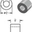 Espaciador aluminio negro 3/4x3/8 pulg redondo liso