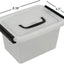 6 Cajas Plástico Transparente 2.5qt con Asa Almacenamiento