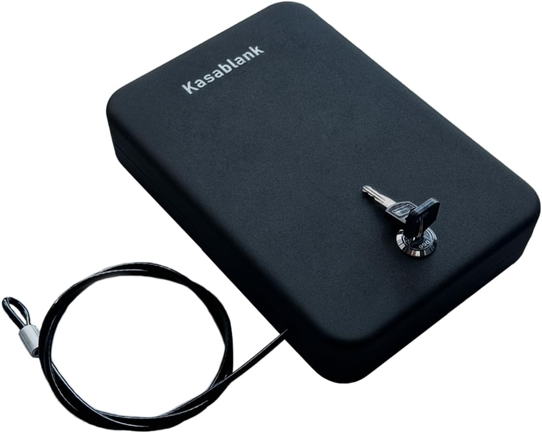 Caja fuerte portátil para armas auto con llave negro