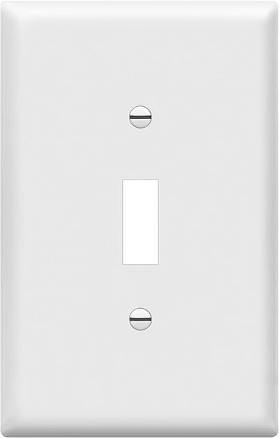 Placa pared interruptor luz palanca 4.88x3.11" blanco