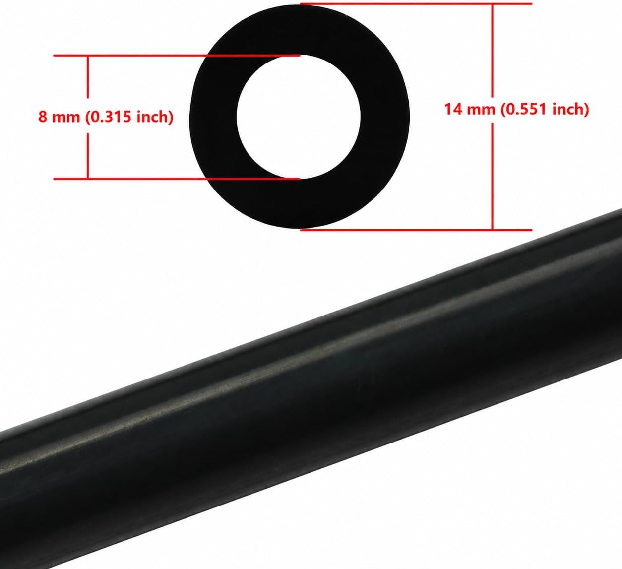 Manguera vacío silicona 10ft ID 5/16 130PSI negro