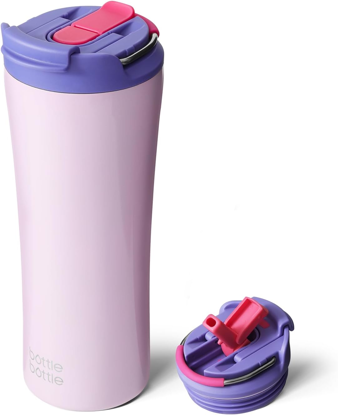 Vaso térmico acero inox 18oz con asa y pajita flores cerezo