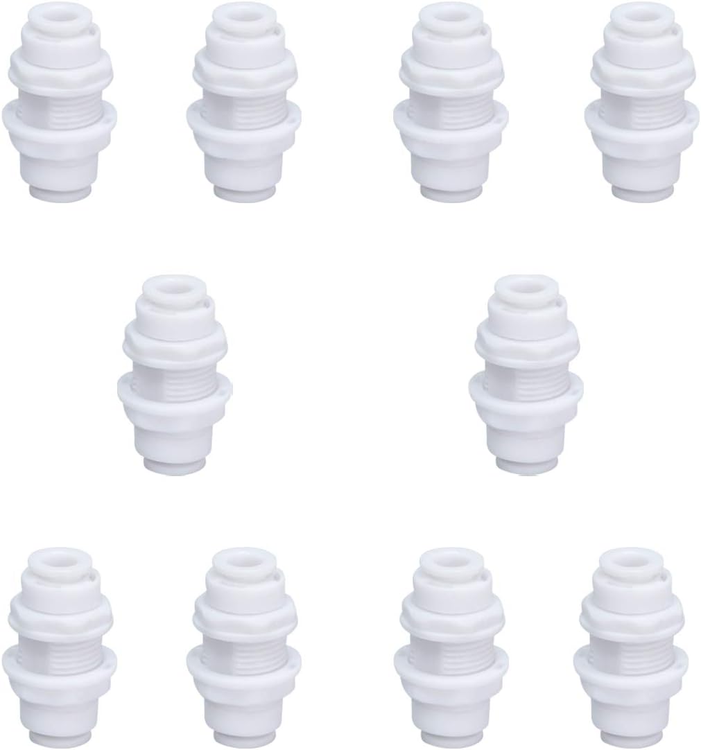 Mamparo 1/4pulg plástico NSF para filtro RO paquete 10