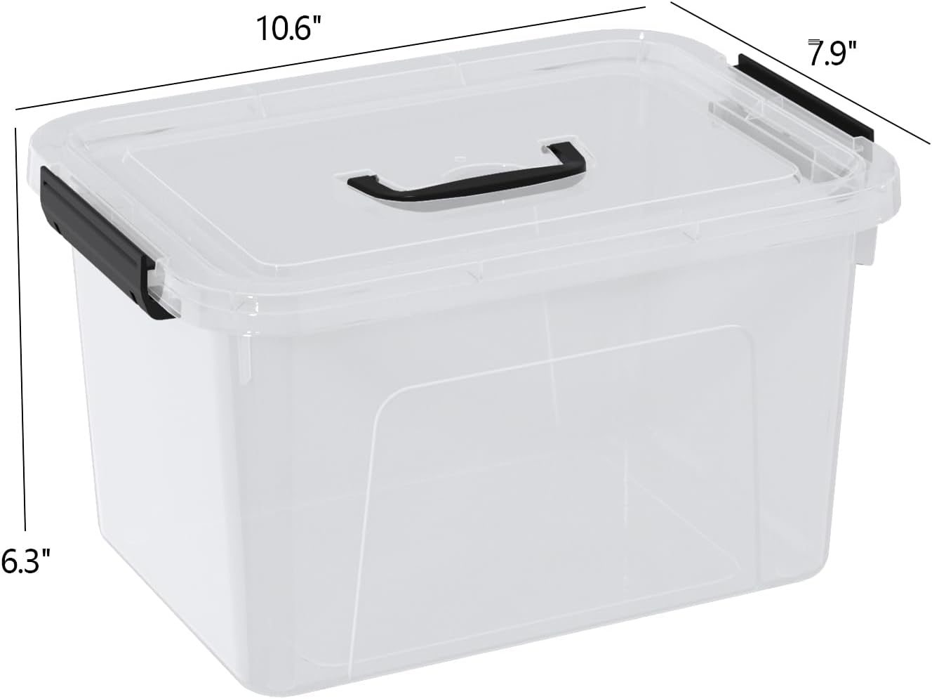 6 Cajas Plástico Transparente 6qt con Asas