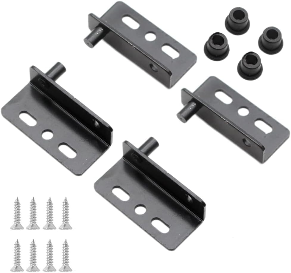 4 Bisagras Pivotantes Eje Oculto Puertas Madera Negro