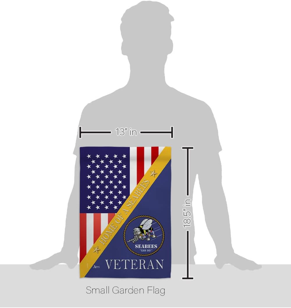 Bandera jardín Seabees USN doble cara decoración