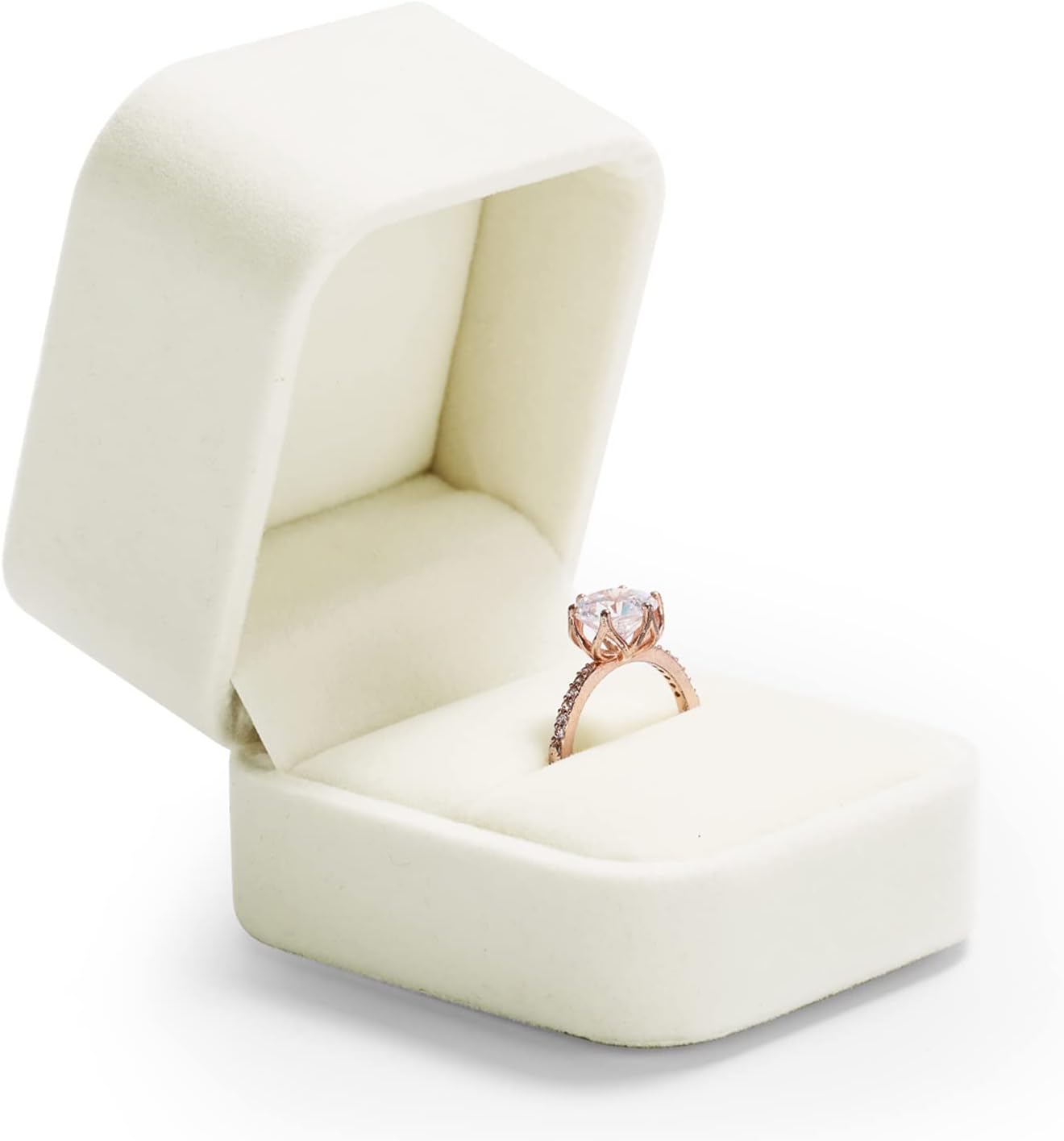 Caja terciopelo para anillos compromiso mujer
