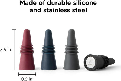 Juego 4 tapones vino multicolor elegante duradero