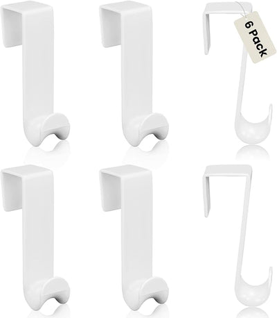 6 Ganchos Plástico Blanco para Puerta Organizador Sin Herramientas