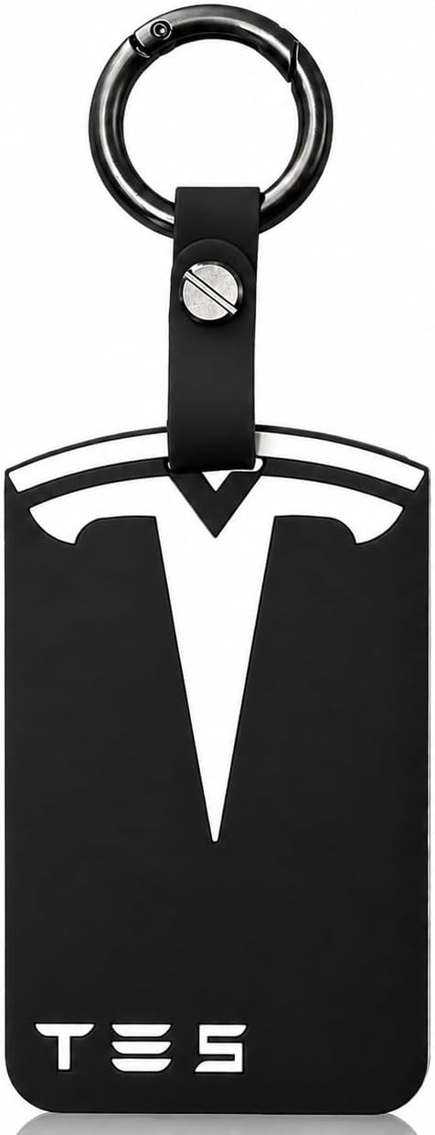 Funda silicona llaves Tesla Y/3/S/X Cybertruck con llavero negro