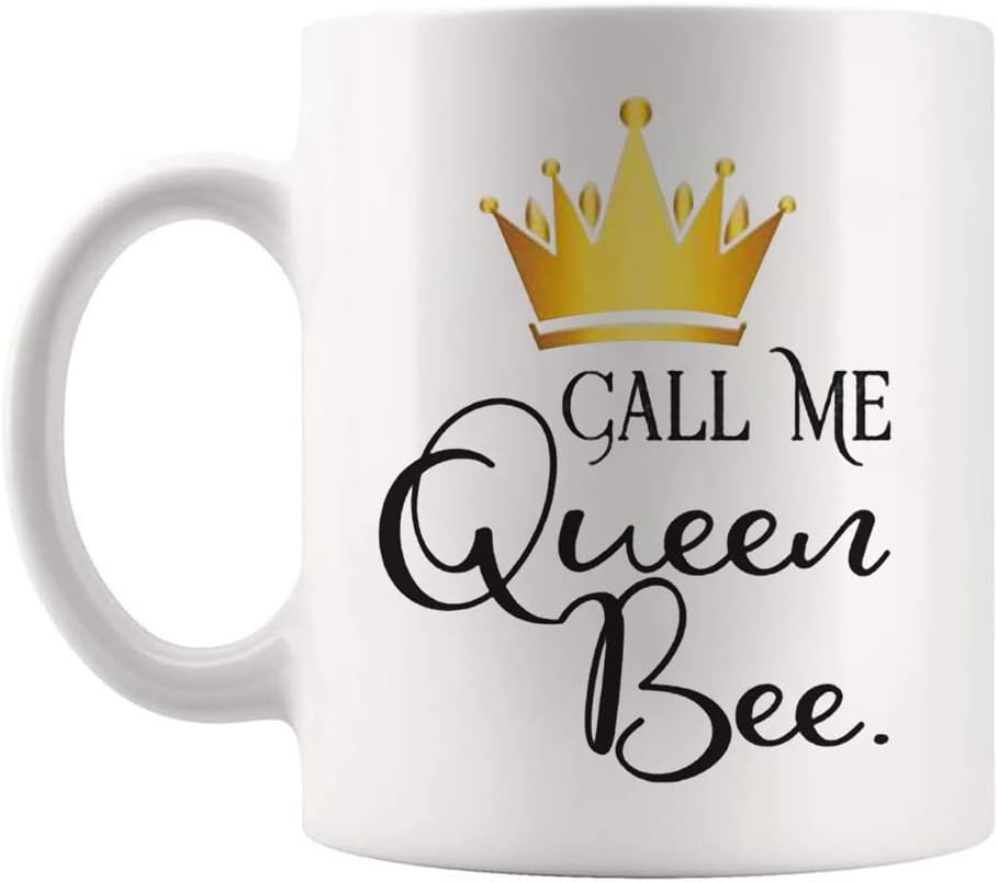 Taza café Call Me Queen Bee 11oz color blanco