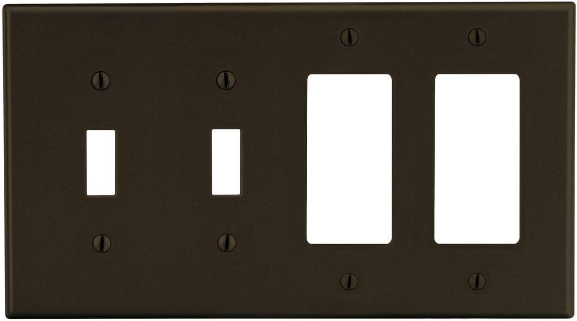 Placa pared nailon 4 ventanas 2 palancas GFCI blanco