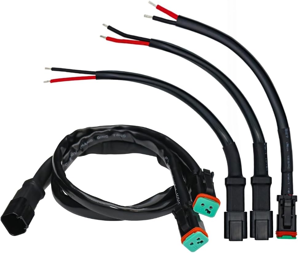 2 Set Conectores DT 2 Pines 35.5" Luces LED