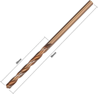 3 Pzas Broca HSS M35 Co Ti 0.098pulg acero aluminio