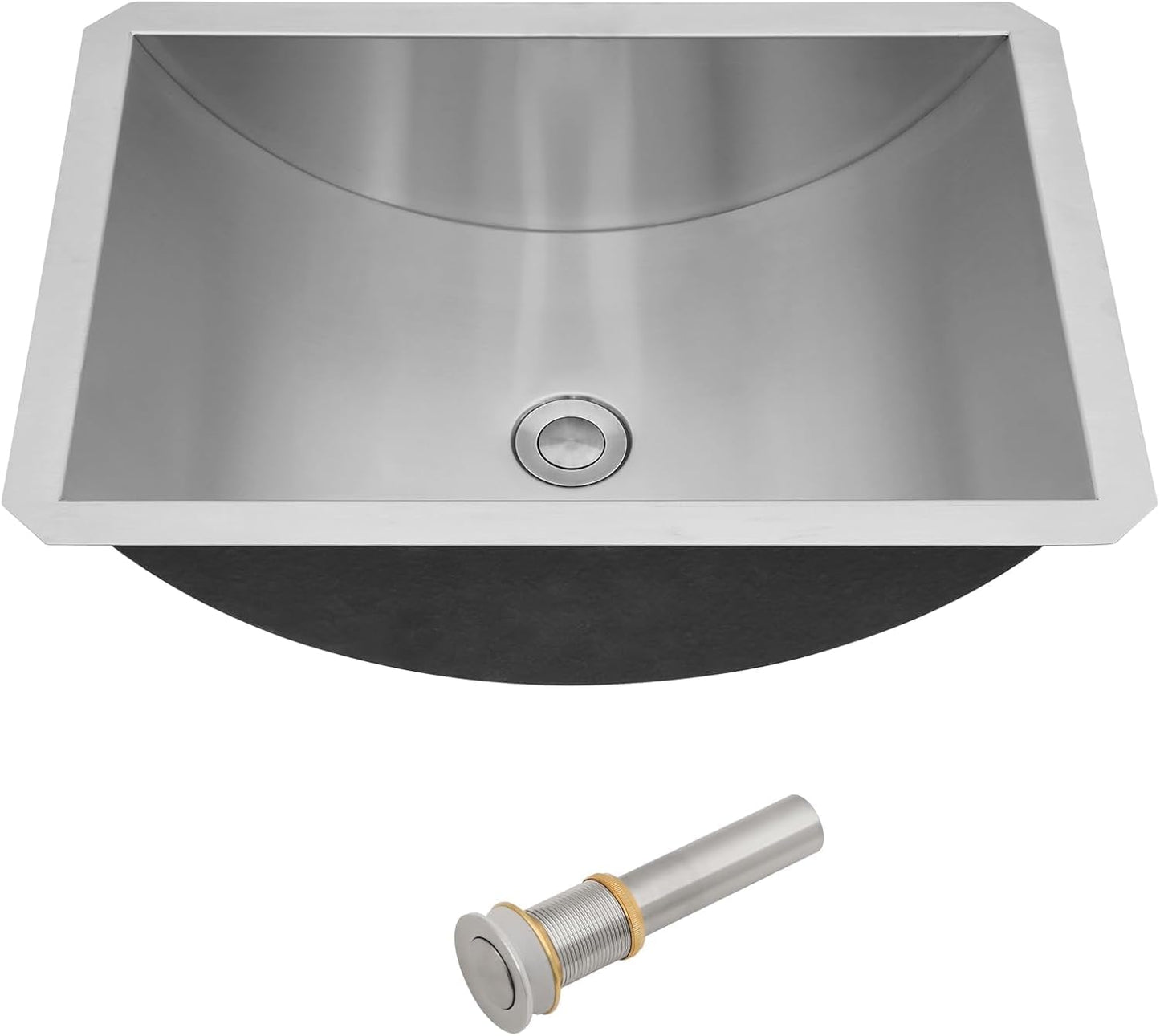 Fregadero baño acero inox 20x14pulg drenaje desplegable