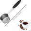 2 Cucharas Medidoras Acero Inox 1/8 Taza con Mango Silicona Negro