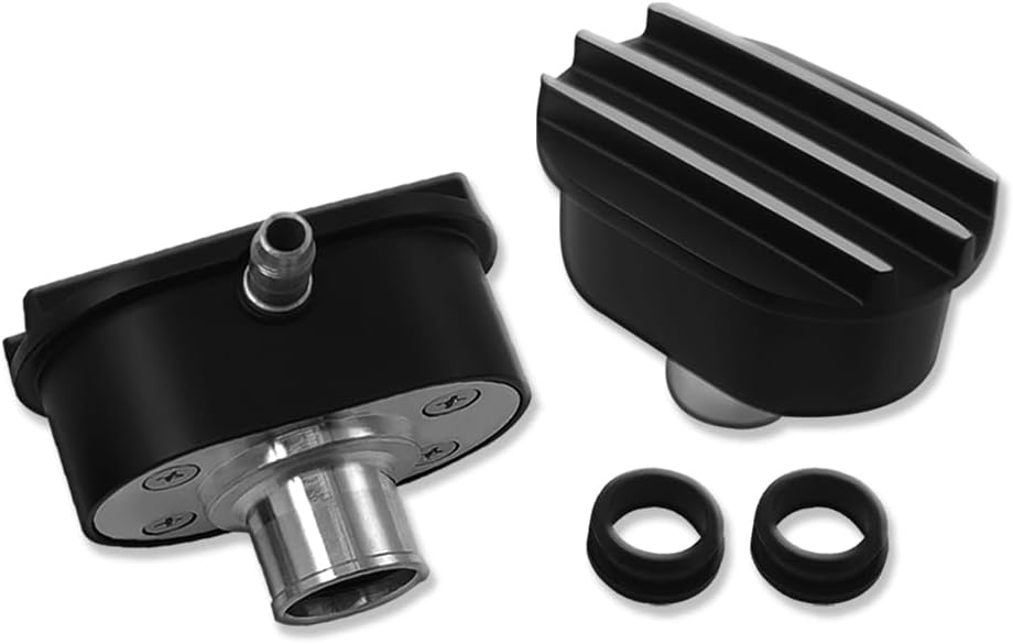 Kit cubierta válvula PCV ovalada aluminio negro con ojales