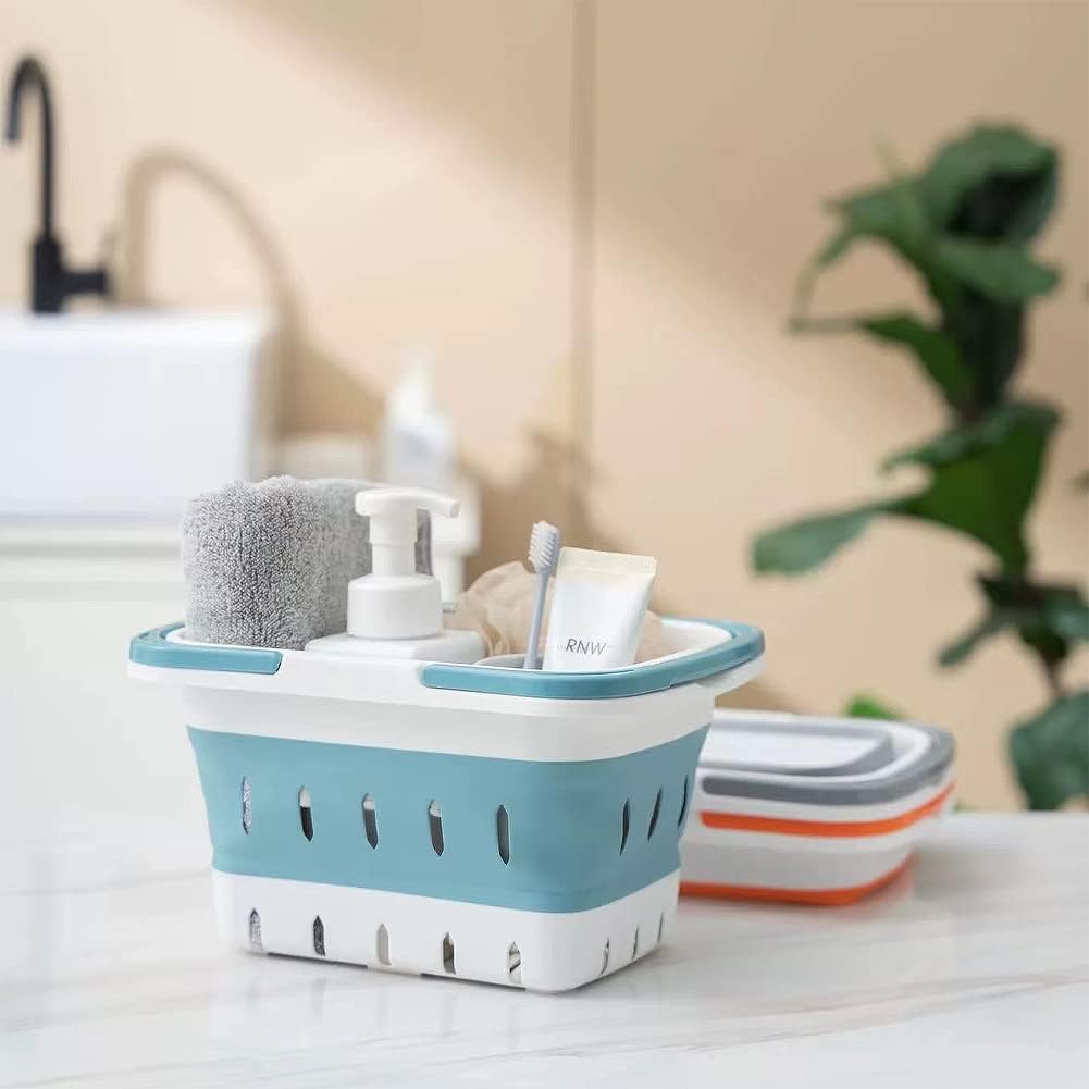 Cesta plegable plástico baño cocina dormitorio gris