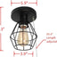 Lámpara techo jaula alambre negro luz moderna industrial