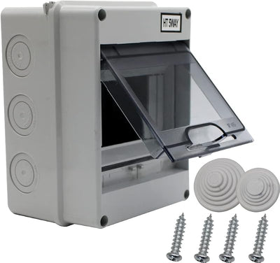 Caja distribución eléctrica resistente agua 5 agujeros transparente